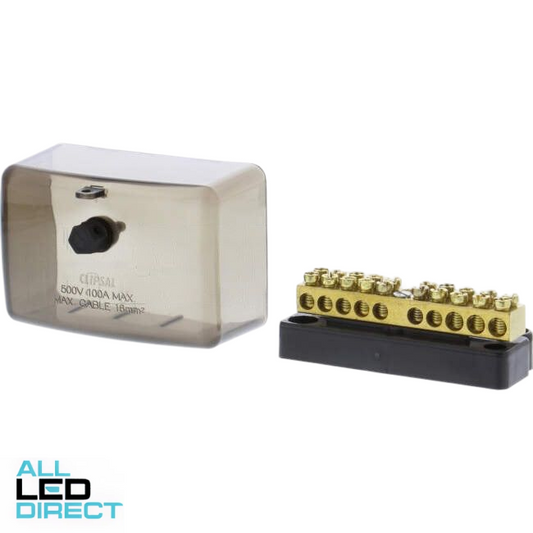 Clipsal 100 Amp 10 Hole Active Neutral Link Black