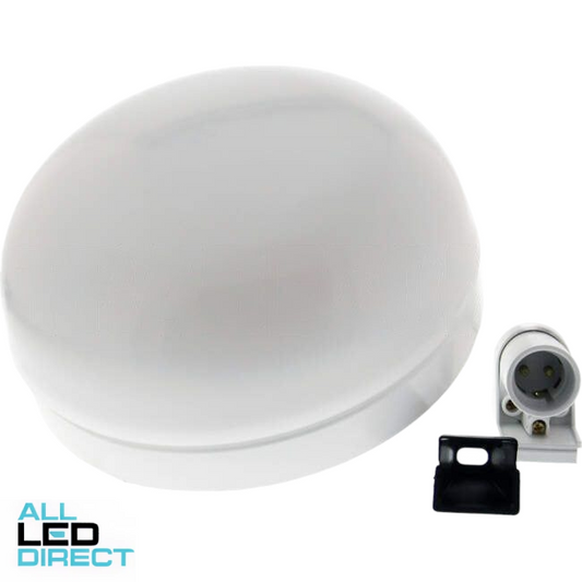 Dux Lighting 220mm Oyster Light Less Lamp White BC Lamp Holder