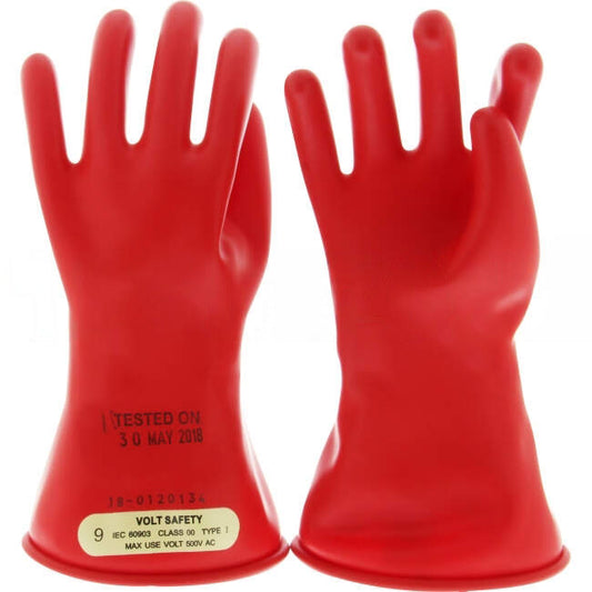 Volt Safety Class 00 Insulated Gloves Red Size 9
