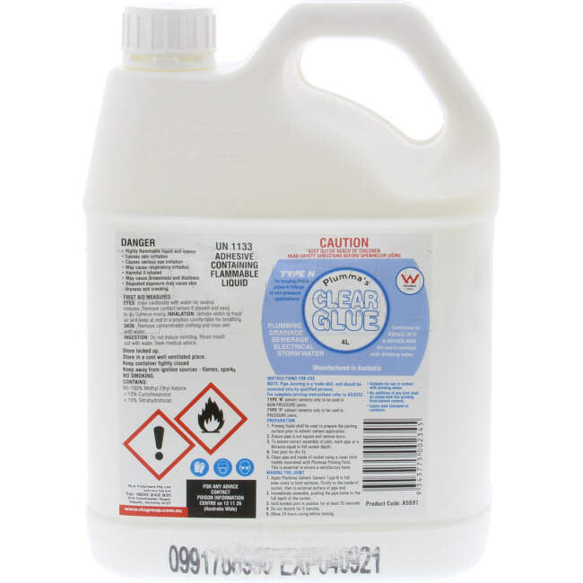 GTS 4 Litre PVC Non Pressure Pipe Cement Clear