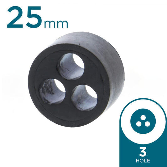 Cabac 3 Hole x 7mm Nylon Solar Gland Insert To Suit 25mm Gland