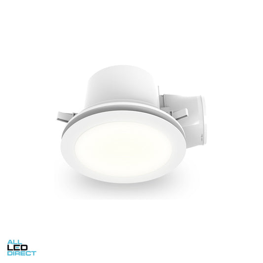 Atom 35W Ducted High Velocity Exhaust Fan 240mm With Round Fascia White ALL LED Direct