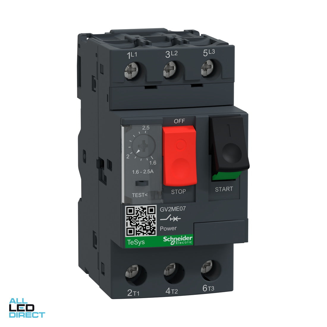 Schneider Motor Circuit Breaker 1.6-2.5 Amps Thermal Magnetic 690 Volt AC ALL LED Direct
