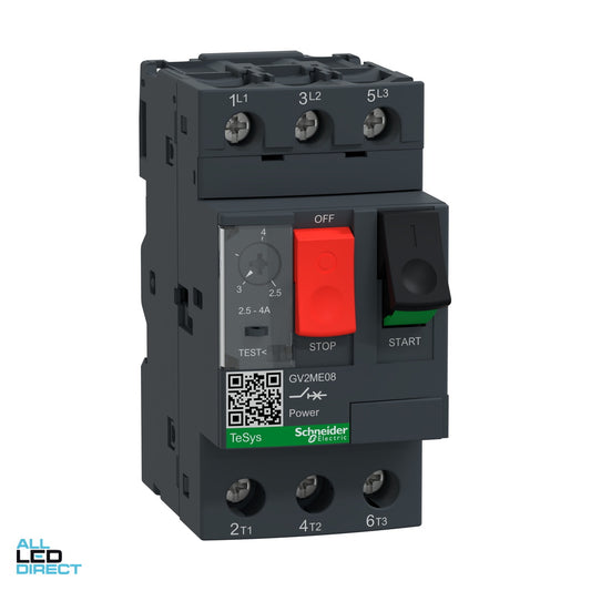 Schneider Motor Circuit Breaker 2.5-4 Amps Thermal Magnetic 690 Volt AC ALL LED Direct