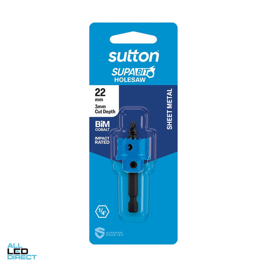 Sutton 22mm 1/4-Hx Impact W/Spring Bi-Metal Sheetmetal Holesaw