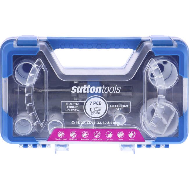 Sutton Tools 7 Piece Heavy Duty Bi-Metal Electrician Holesaw Set