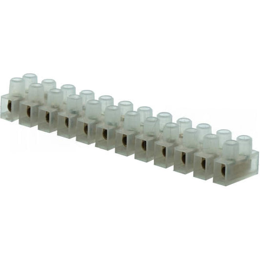 Dore 15 Amp Terminal Block Strip Connector With 4.6mm Holes Clear