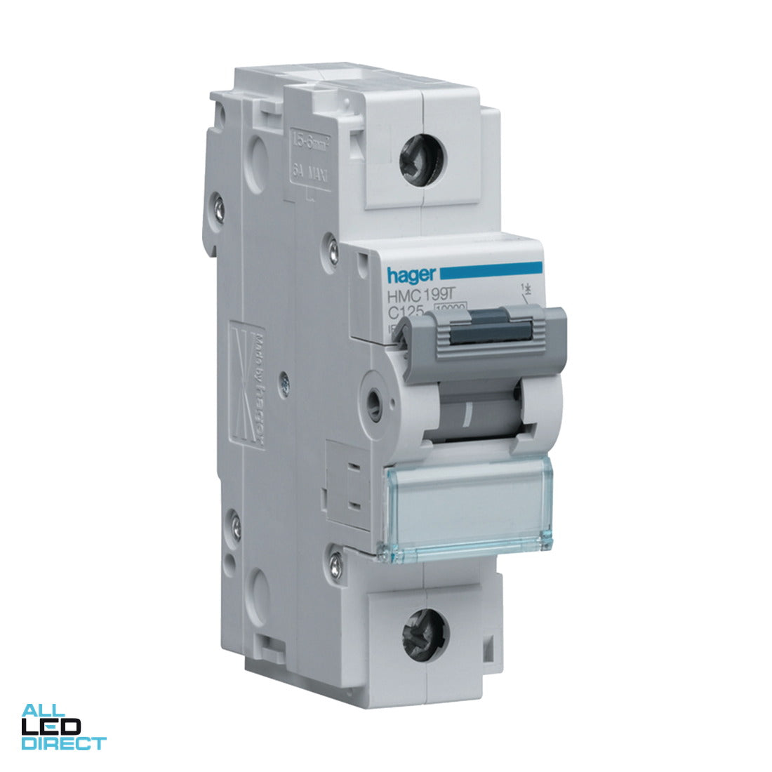 Hager 125 Amp Miniature Circuit Breaker MCB C Curve 1 Pole 15kA ALL LED Direct