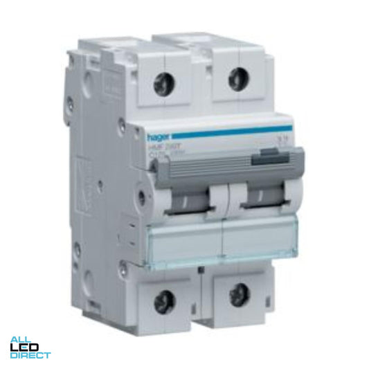 Hager 80 Amp Miniature Circuit Breaker MCB C Curve 2 Pole 10kA