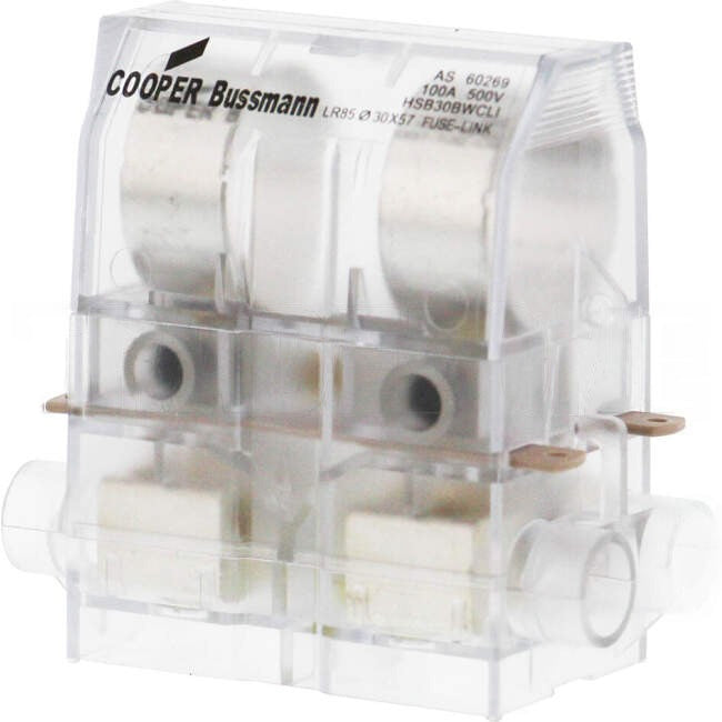 Cooper 100 Amp Bussman Back Wire Fuse Holder Clear