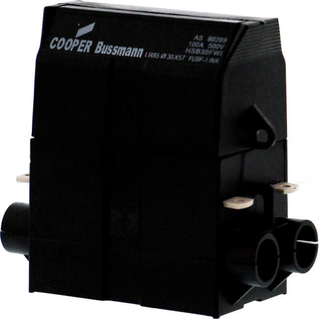 Cooper 100 Amp Bussman Front Wire Fuse Holder Black