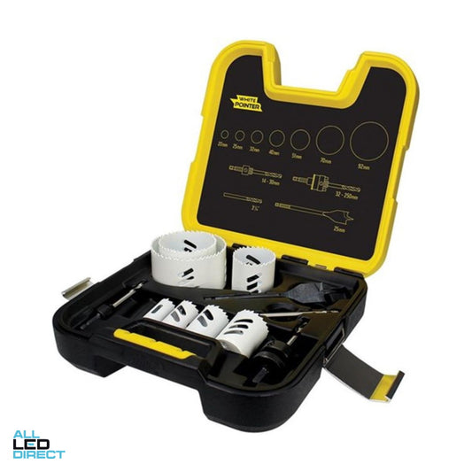 Sheffield Electricians 11 Piece White Pointer Holesaw Kit with 70 & 92mm