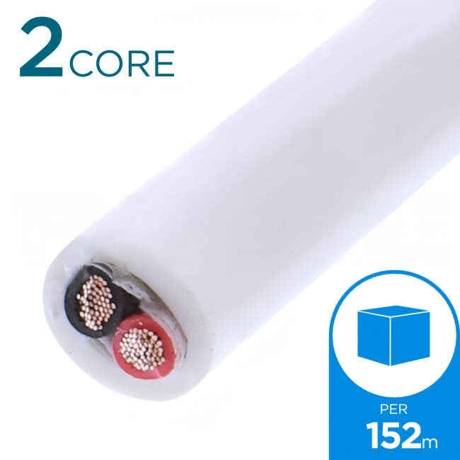 ICE 2 Core 16AWG Direct Burial Speaker Cable White 152 Metre Box