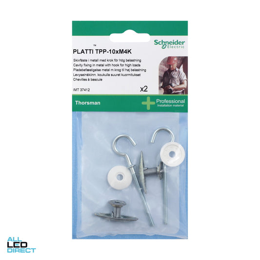 Schneider TPP 10 x M4k Diameter 20mm X 95mm Toggle Hook 2 Pack