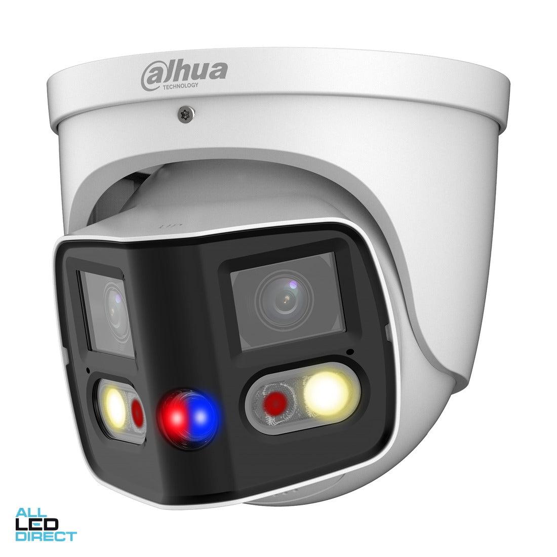 Dahua IP 2 x 4MP IP67 IR 2.8mm Multi-Sensor Panoramic Turret TIOC Duo Camera ALL LED Direct