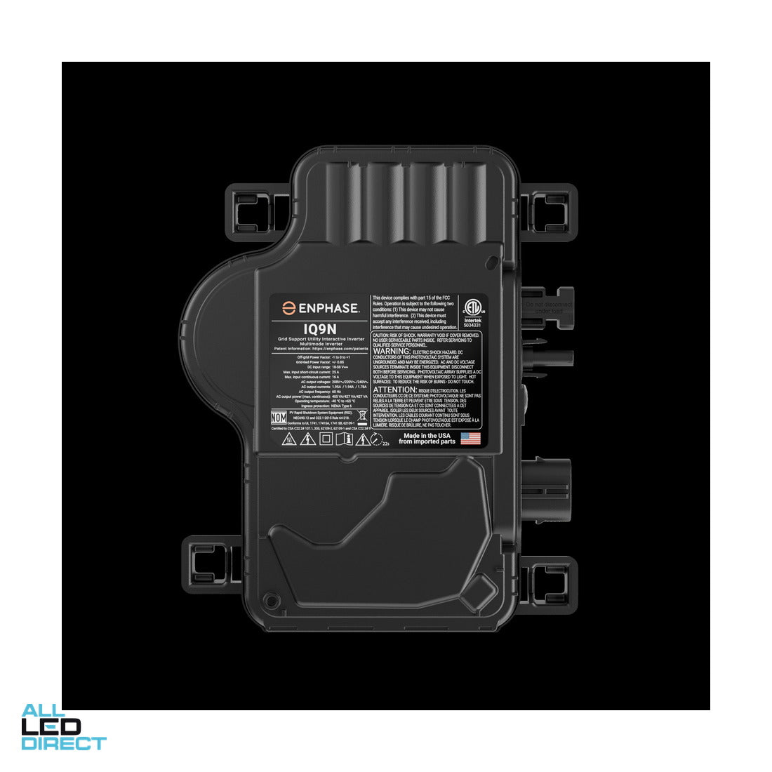 Enphase IQ9N Microinverter 427 VA Peak Power MC4 DC Bulkhead ALL LED Direct