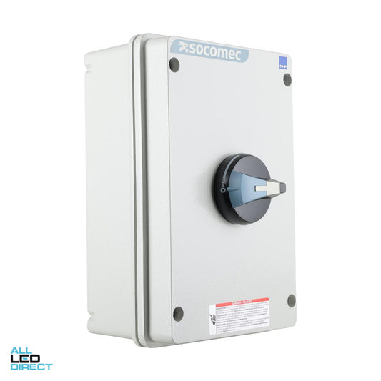 NHP 63 Amp 3 Pole IP65 ISOSWITCH Industrial Isolator Grey With Blue Handle ALL LED Direct