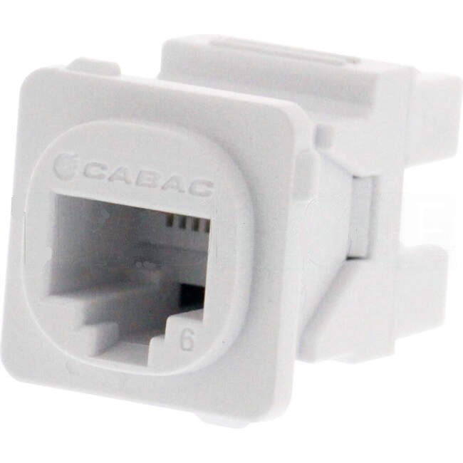 Cabac CAT6 RJ45 Data Mech White Suitable For Clipsal Wall Sockets Each