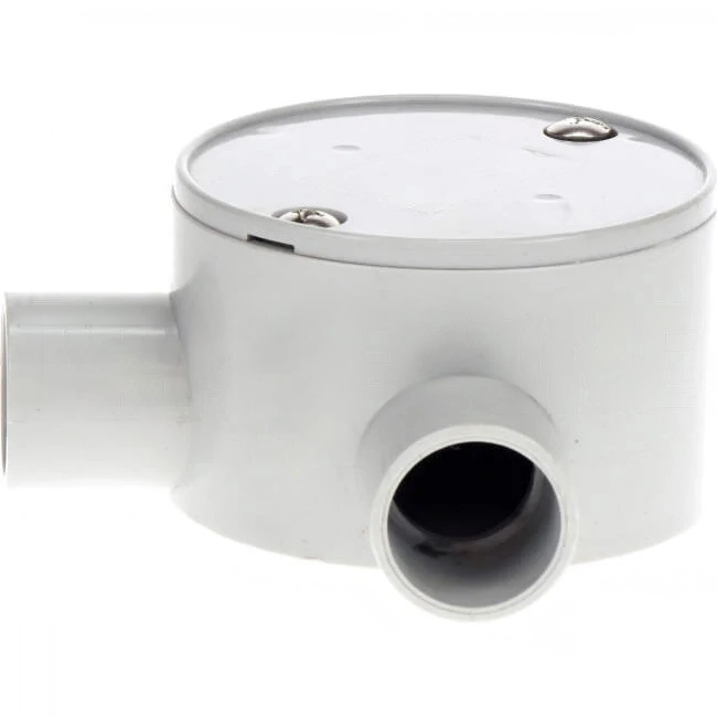 GTS 20mm 2 Way 90 Degree Shallow Round Junction Box