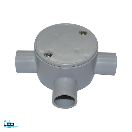 Tripac 20mm 3 Way Shallow Round Junction Box - Green Star Certified
