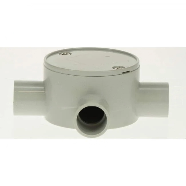 GTS 20mm 3 Way Shallow Round Junction Box