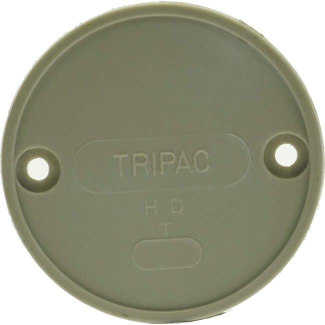 Tripac 16mm - 20mm Round Conduit Junction Box Lid Grey Each