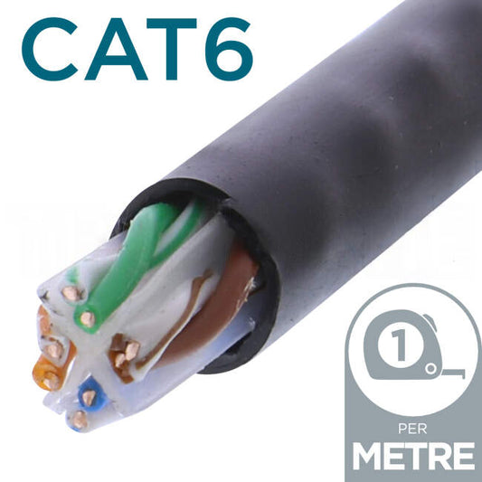 Olex CAT6 Cable U/UTP Jelly Filled Cable Black Per Metre