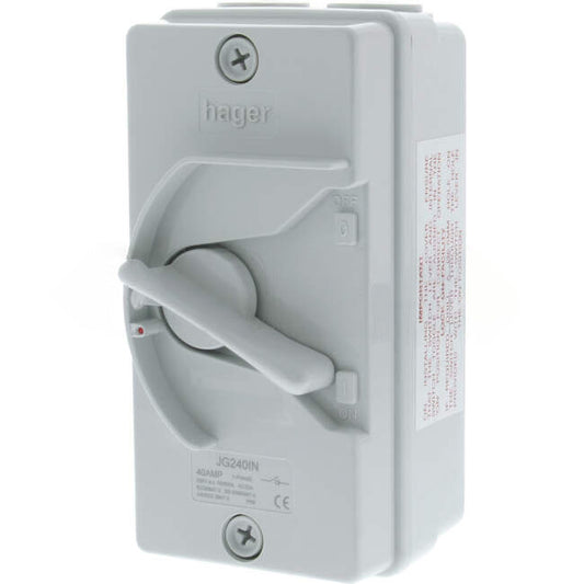 Hager 40 Amp 2 Pole IP66 Industrial Isolator