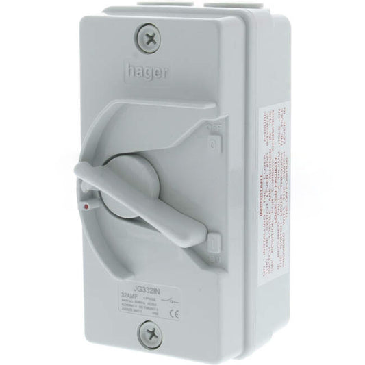 Hager 32 Amp 3 Pole IP66 Industrial Isolator