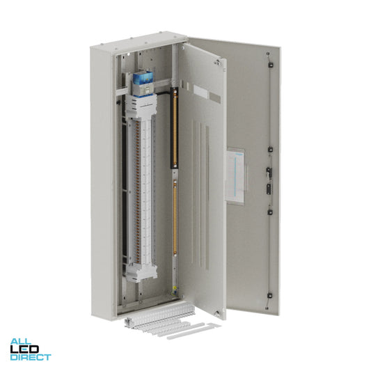 Hager 96 Pole APEX Distribution Board With 250 Amp Chassis & Isolator Main Switch IP43 ALL LED Direct