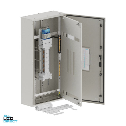 Hager 36 Pole ELITE Distribution Board With 160 Amp Chassis & Isolator Main Switch IP66 ALL LED Direct