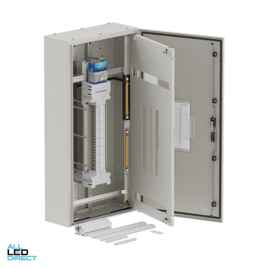 Hager 48 Pole ELITE Distribution Board With 160 Amp Chassis & Isolator Main Switch IP66 ALL LED Direct