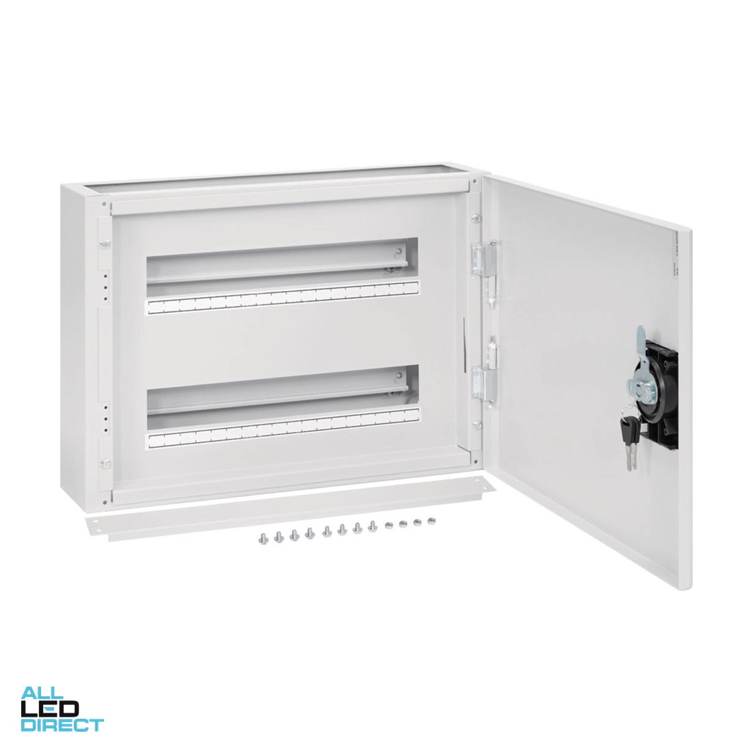 Hager 36 Pole INVICTA Distribution Board Extension Box Including Din Rail ALL LED Direct