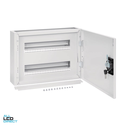 Hager 36 Pole INVICTA Distribution Board Extension Box Including Din Rail ALL LED Direct