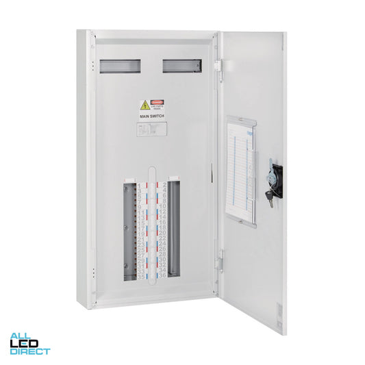 Hager 36 Pole INVICTA Distribution Board With 160 Amp Chassis & Isolator Main Switch IP30 ALL LED Direct