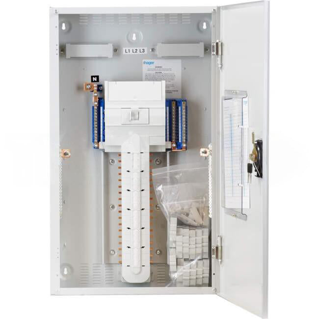 Hager 36 Pole INVICTA Distribution Board With 160 Amp Chassis & Isolator Main Switch IP30