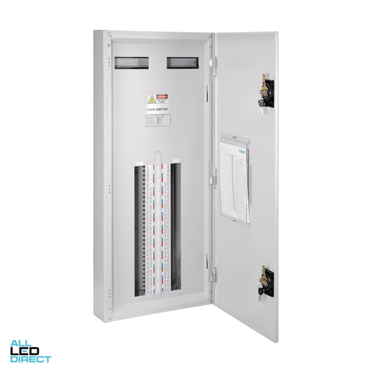 Hager 60 Pole INVICTA Distribution Board With 160 Amp Isolator Switch ALL LED Direct