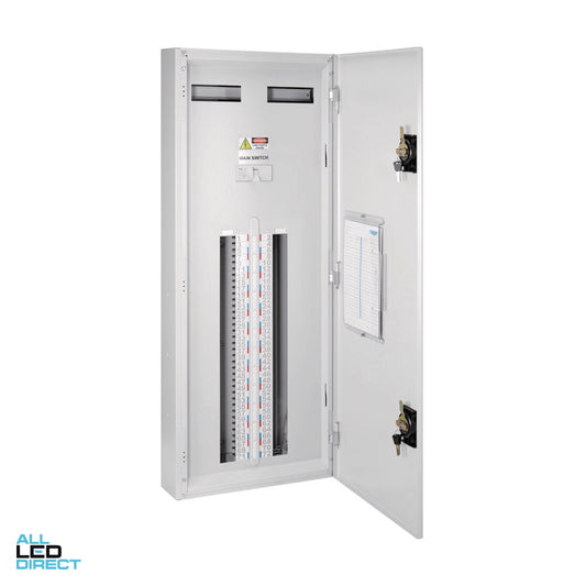 Hager 72 Pole INVICTA Distribution Board With 160 Amp Isolator Switch ALL LED Direct