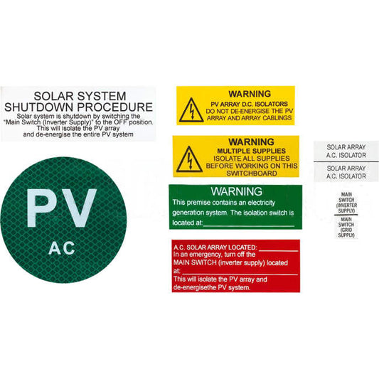 Industrial Engraving Solutions 10 Piece Standard Micro Inverter Solar Label Sticker Kit