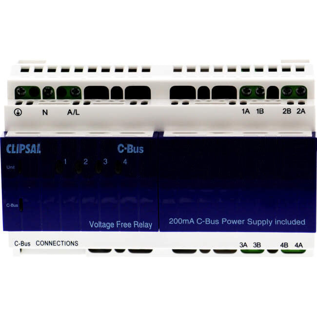 Clipsal C-Bus 4 Channel Relay Din Mounted Learn Enabled With C-Bus Power Supply