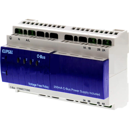 Clipsal C-Bus 4 Channel Relay Din Mounted Learn Enabled With C-Bus Power Supply