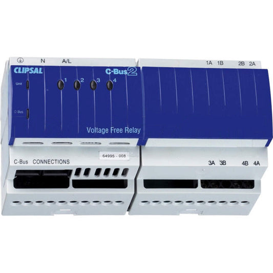 Clipsal C-Bus 4 Channel Relay Voltage Free Din Mounted learn Enabled