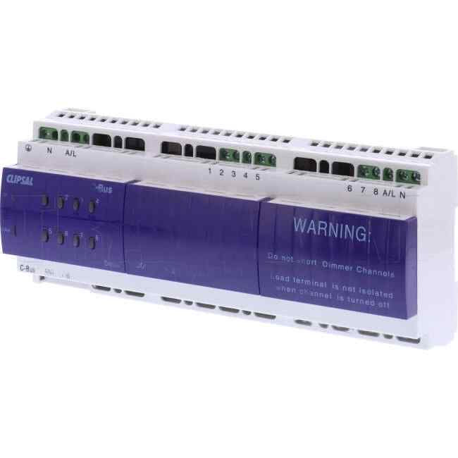 Clipsal C-Bus Leading Edge 8 Channel Dimmer 1 Amp Din Mounted With Power Supply - Default Title (L5508D1A)