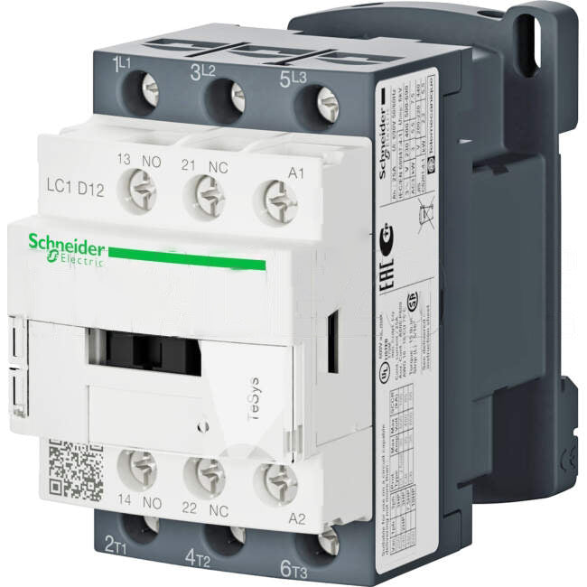 Schneider Contactor 12 Amps 3P 24 Volt AC 1 x N/O & 1 x N/C