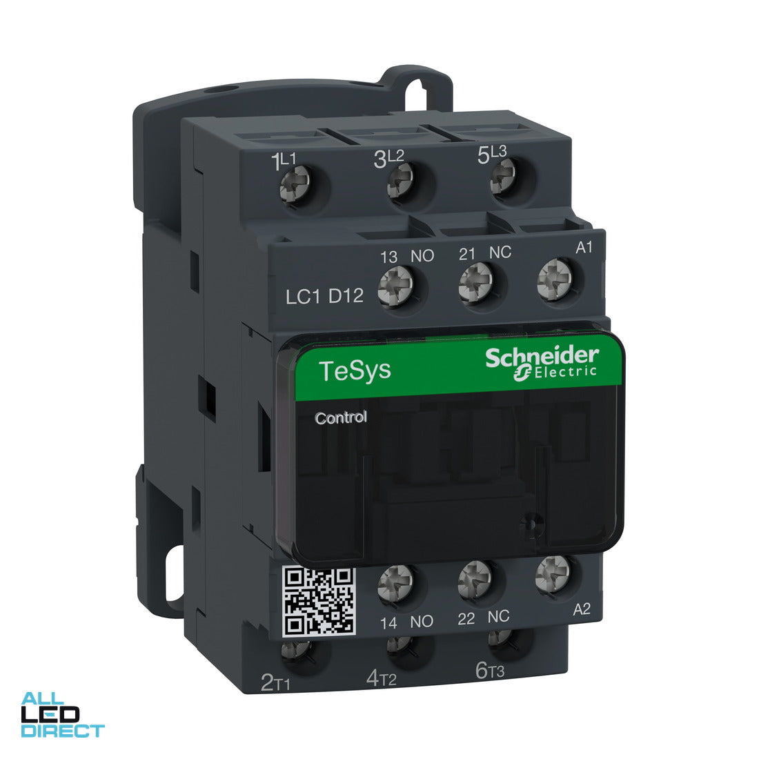 Schneider Contactor 12 Amps 3P 240 Volt AC 1 x N/O & 1 x N/C ALL LED Direct