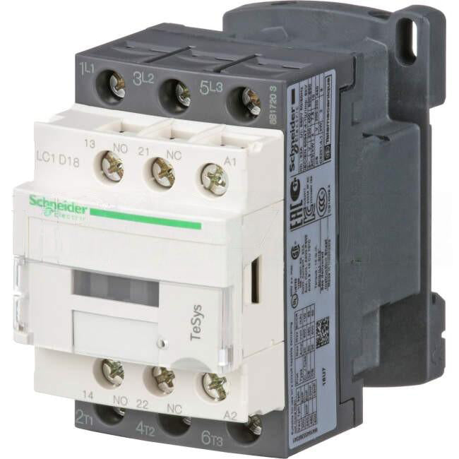 Schneider Contactor 18 Amps 3P 240 Volt AC 1 x N/O & 1 x N/C