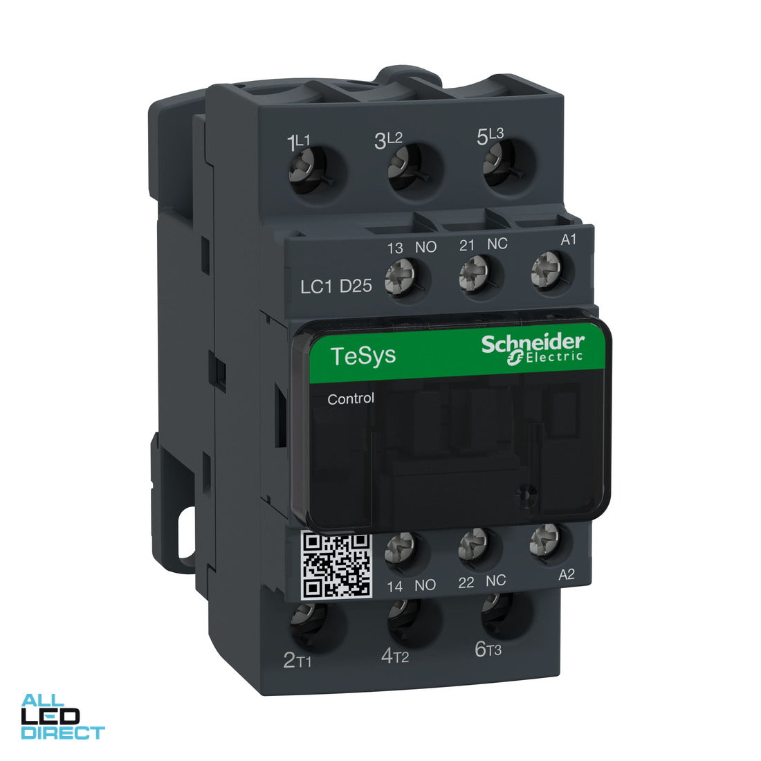 Schneider Contactor 25 Amps 3P 415 Volt AC 1 x N/O & 1 x N/C ALL LED Direct
