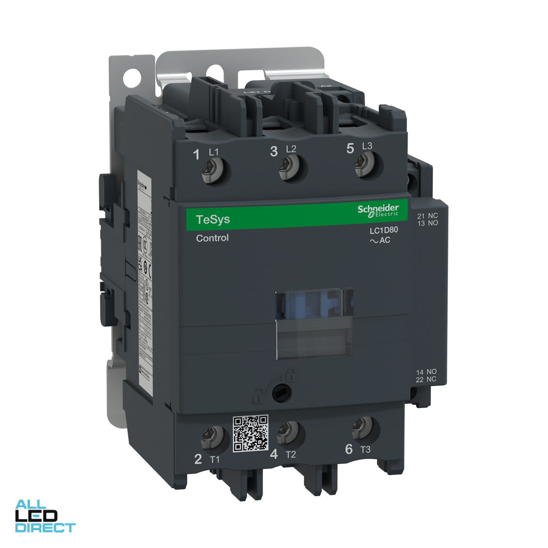 Schneider Contactor 80 Amps 3P 415 Volt AC 1 x N/O & 1 x N/C ALL LED Direct