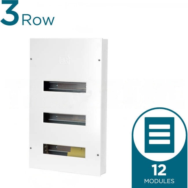 B&R 3 Rows of 12 Pole Metal Surface Mounted Switchboard