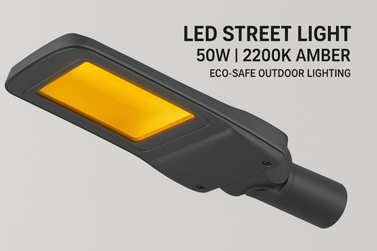 LED Street Light – 50W | 2200K Amber | Eco-Safe Outdoor Lighting